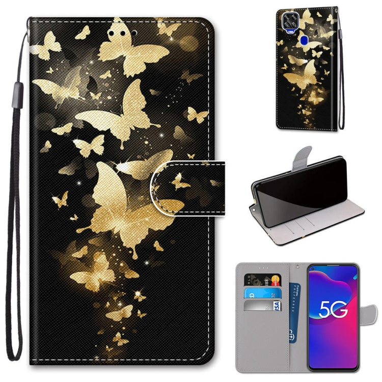 Coloured Drawing Cross Texture Horizontal Flip PU Leather Case with Holder & Card Slots & Wallet & Lanyard, For ZTE Axon 11 SE 5G