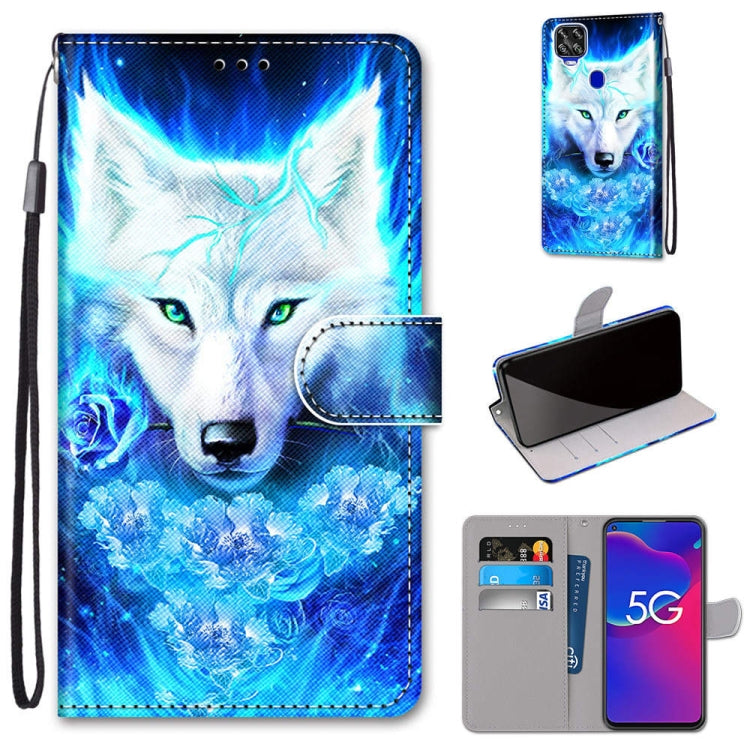 Coloured Drawing Cross Texture Horizontal Flip PU Leather Case with Holder & Card Slots & Wallet & Lanyard, For ZTE Axon 11 SE 5G