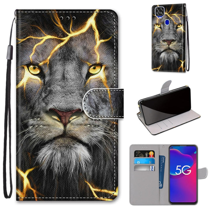 Coloured Drawing Cross Texture Horizontal Flip PU Leather Case with Holder & Card Slots & Wallet & Lanyard, For ZTE Axon 11 SE 5G