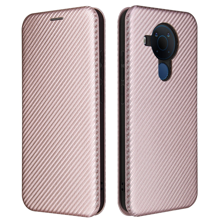 Carbon Fiber Texture Magnetic Horizontal Flip TPU + PC + PU Leather Case with Card Slot, For Nokia 5.4, For UMIDIGI A9 Pro