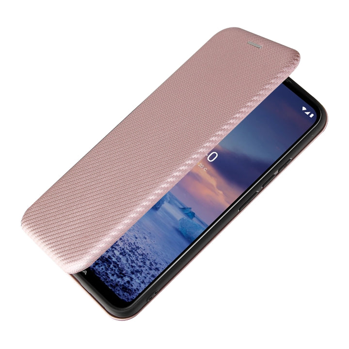 Carbon Fiber Texture Magnetic Horizontal Flip TPU + PC + PU Leather Case with Card Slot, For Nokia 5.4, For UMIDIGI A9 Pro