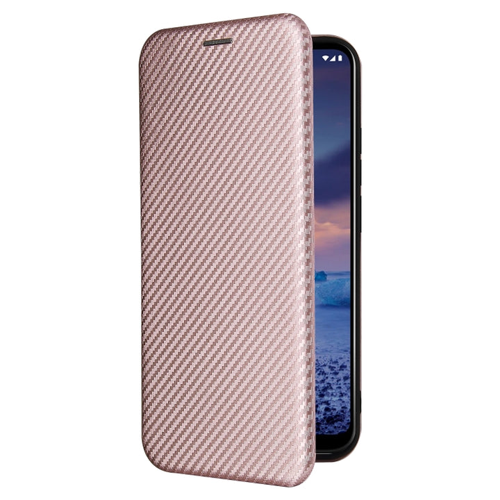 Carbon Fiber Texture Magnetic Horizontal Flip TPU + PC + PU Leather Case with Card Slot, For Nokia 5.4, For UMIDIGI A9 Pro