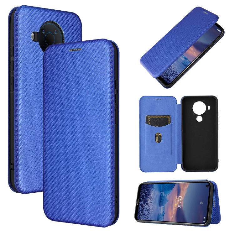 Carbon Fiber Texture Magnetic Horizontal Flip TPU + PC + PU Leather Case with Card Slot, For Nokia 5.4, For UMIDIGI A9 Pro