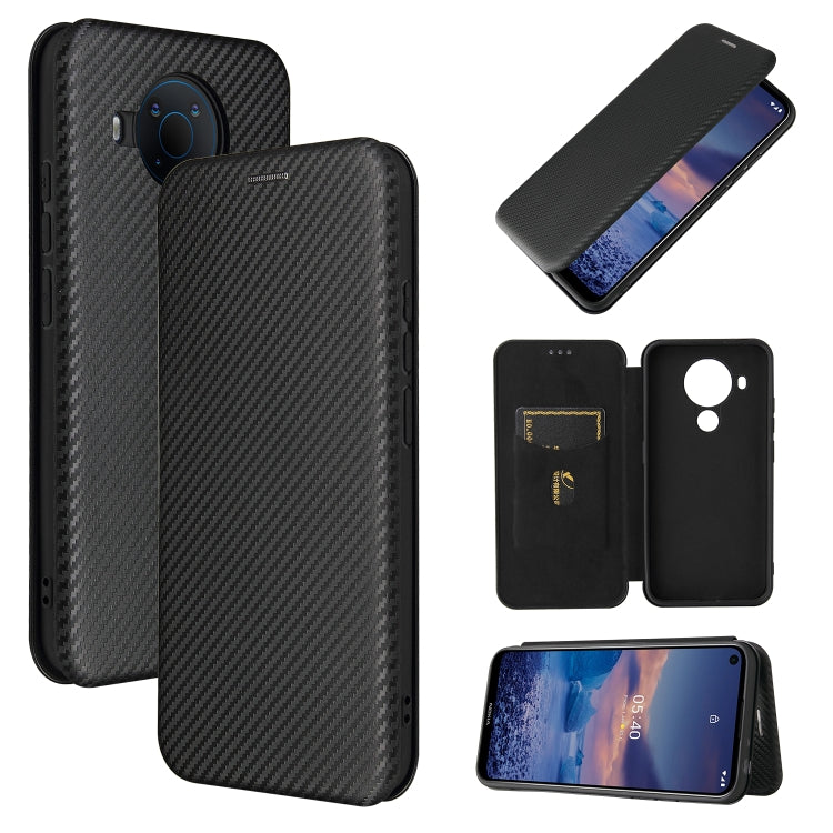 Carbon Fiber Texture Magnetic Horizontal Flip TPU + PC + PU Leather Case with Card Slot, For Nokia 5.4, For UMIDIGI A9 Pro