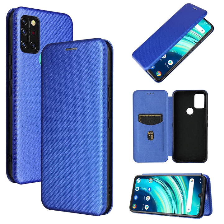 Carbon Fiber Texture Magnetic Horizontal Flip TPU + PC + PU Leather Case with Card Slot, For Nokia 5.4, For UMIDIGI A9 Pro