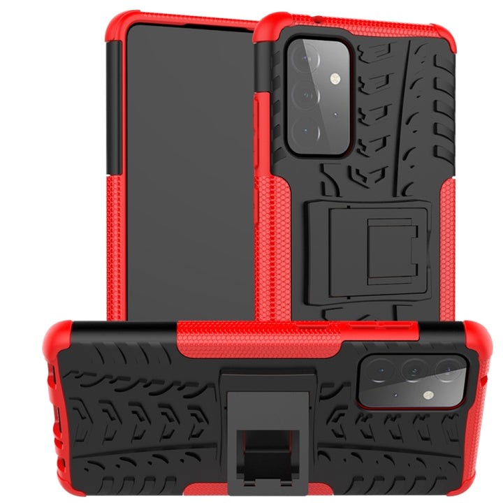 Tire Texture Shockproof TPU+PC Protective Case with Holder, For Samsung Galaxy A72 5G / 4G, For Samsung Galaxy A72 5G / 4G5G, For Samsung Galaxy A52 5G / 4G, For Nokia 3.4 / 5.4, For OnePlus 9