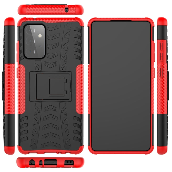 Tire Texture Shockproof TPU+PC Protective Case with Holder, For Samsung Galaxy A72 5G / 4G, For Samsung Galaxy A72 5G / 4G5G, For Samsung Galaxy A52 5G / 4G, For Nokia 3.4 / 5.4, For OnePlus 9