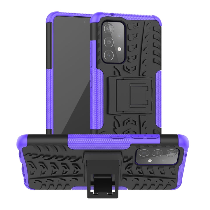 Tire Texture Shockproof TPU+PC Protective Case with Holder, For Samsung Galaxy A72 5G / 4G, For Samsung Galaxy A72 5G / 4G5G, For Samsung Galaxy A52 5G / 4G, For Nokia 3.4 / 5.4, For OnePlus 9