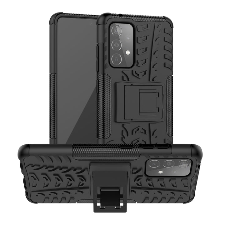 Tire Texture Shockproof TPU+PC Protective Case with Holder, For Samsung Galaxy A72 5G / 4G, For Samsung Galaxy A72 5G / 4G5G, For Samsung Galaxy A52 5G / 4G, For Nokia 3.4 / 5.4, For OnePlus 9