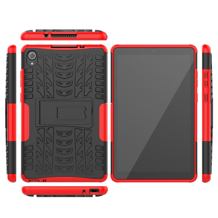 Tire Texture Shockproof TPU+PC Protective Case with Holder, For Lenovo Tab M8 (2020) TB-8705F 8.0 inch