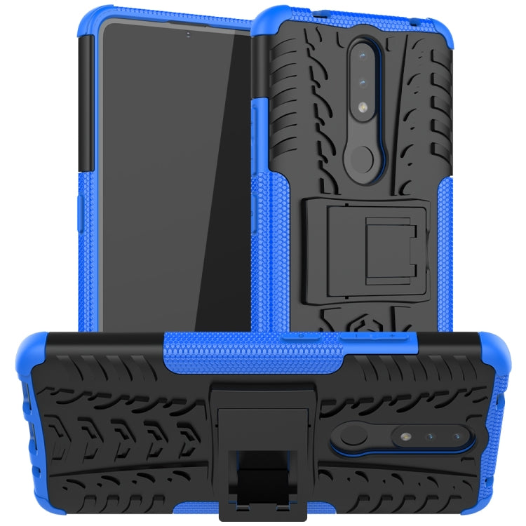 Tire Texture Shockproof TPU+PC Protective Case with Holder, For OPPO A15, For Nokia 2.4