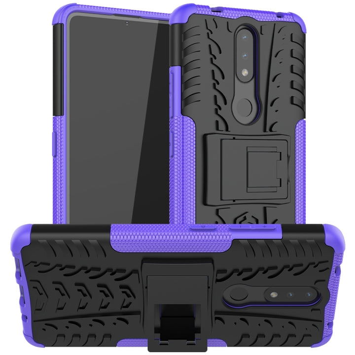 Tire Texture Shockproof TPU+PC Protective Case with Holder, For OPPO A15, For Nokia 2.4