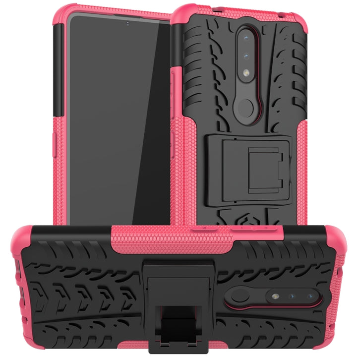 Tire Texture Shockproof TPU+PC Protective Case with Holder, For OPPO A15, For Nokia 2.4