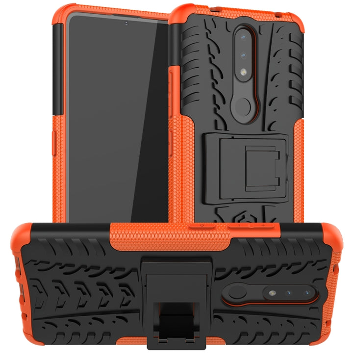 Tire Texture Shockproof TPU+PC Protective Case with Holder, For OPPO A15, For Nokia 2.4