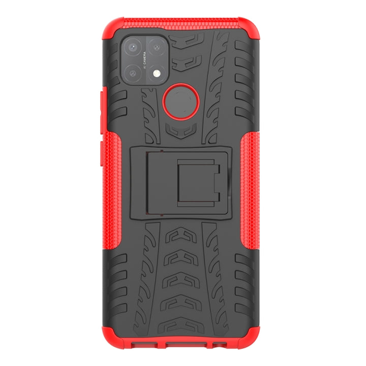 Tire Texture Shockproof TPU+PC Protective Case with Holder, For OPPO A15, For Nokia 2.4