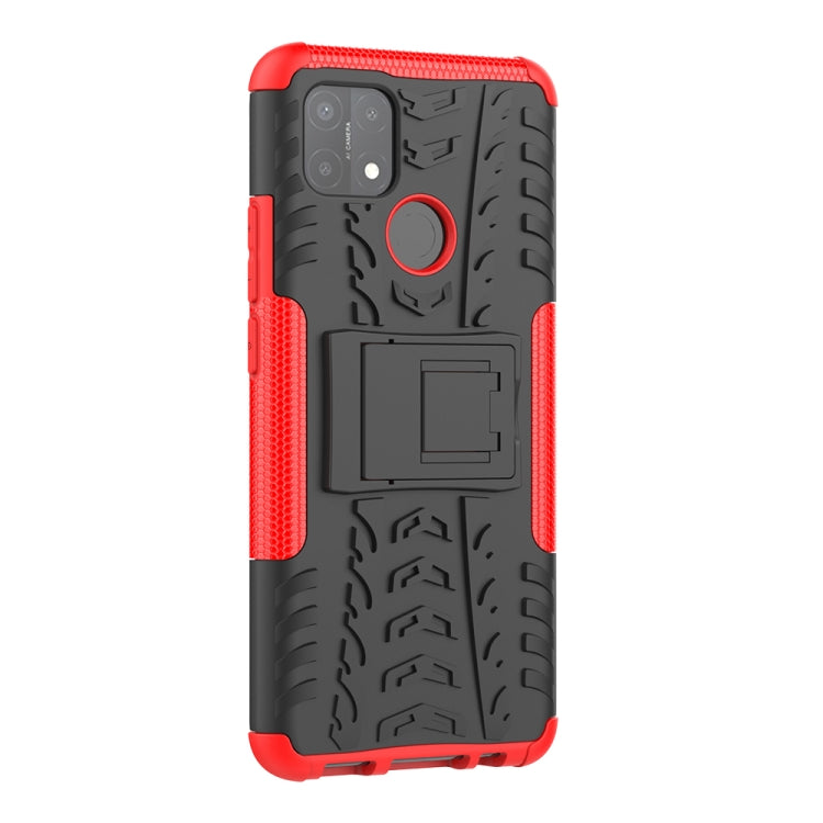 Tire Texture Shockproof TPU+PC Protective Case with Holder, For OPPO A15, For Nokia 2.4