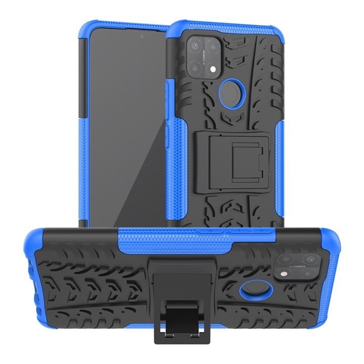 Tire Texture Shockproof TPU+PC Protective Case with Holder, For OPPO A15, For Nokia 2.4