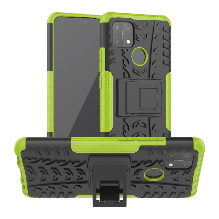 Tire Texture Shockproof TPU+PC Protective Case with Holder, For OPPO A15, For Nokia 2.4