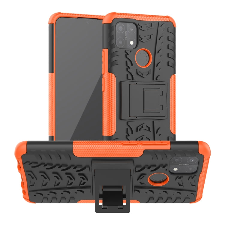 Tire Texture Shockproof TPU+PC Protective Case with Holder, For OPPO A15, For Nokia 2.4