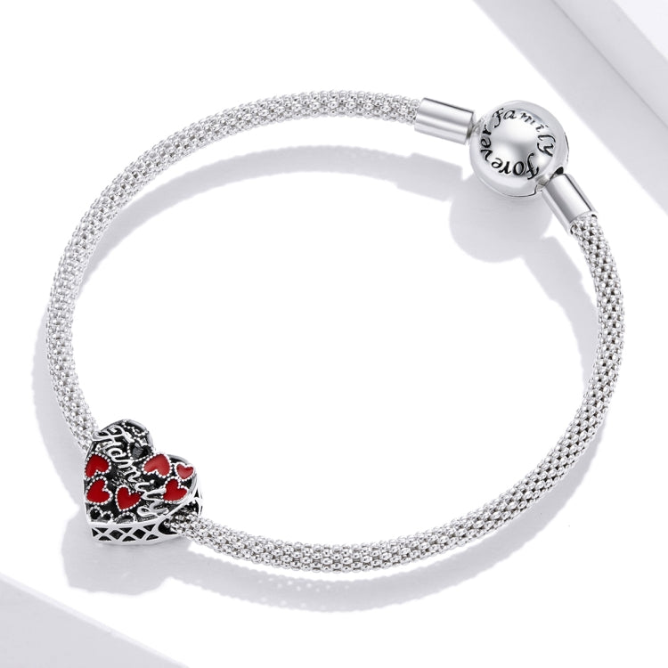 S925 Sterling Silver Warm Family Love Beads DIY Bracelet Necklace Accessories, Warm Family Love