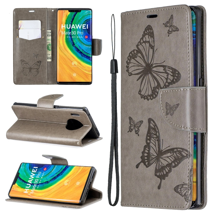 Two Butterflies Embossing Pattern Horizontal Flip Leather Case with Holder & Card Slot & Wallet & Lanyard, For Huawei Mate 30 Lite, For Huawei Mate 30 Pro, For Galaxy A10s, For Galaxy A20s, For Xiaomi Redmi Note 8