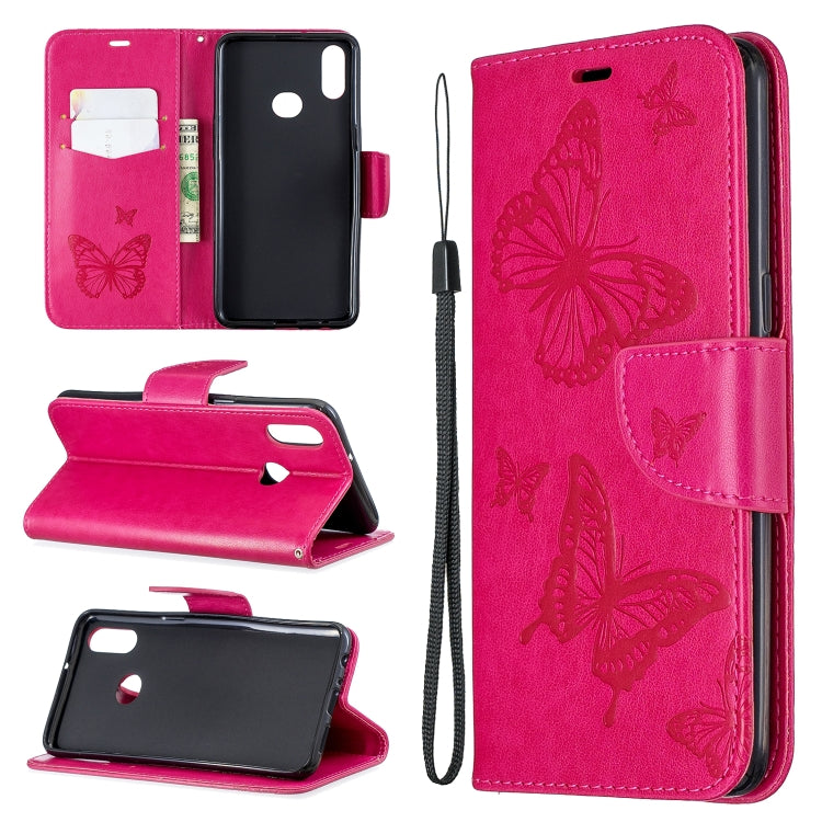 Two Butterflies Embossing Pattern Horizontal Flip Leather Case with Holder & Card Slot & Wallet & Lanyard, For Huawei Mate 30 Lite, For Huawei Mate 30 Pro, For Galaxy A10s, For Galaxy A20s, For Xiaomi Redmi Note 8