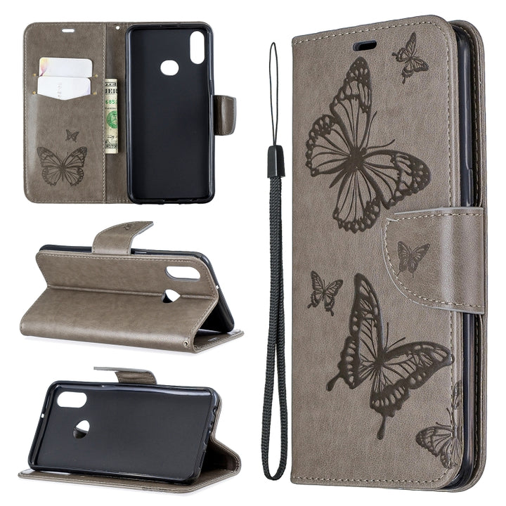 Two Butterflies Embossing Pattern Horizontal Flip Leather Case with Holder & Card Slot & Wallet & Lanyard, For Huawei Mate 30 Lite, For Huawei Mate 30 Pro, For Galaxy A10s, For Galaxy A20s, For Xiaomi Redmi Note 8