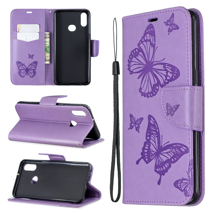 Two Butterflies Embossing Pattern Horizontal Flip Leather Case with Holder & Card Slot & Wallet & Lanyard, For Huawei Mate 30 Lite, For Huawei Mate 30 Pro, For Galaxy A10s, For Galaxy A20s, For Xiaomi Redmi Note 8