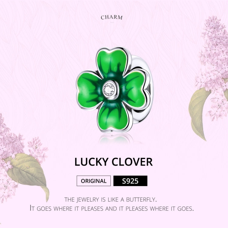 S925 Sterling Silver Lucky Clover Beads DIY Bracelet Necklace Accessories, Lucky Clover