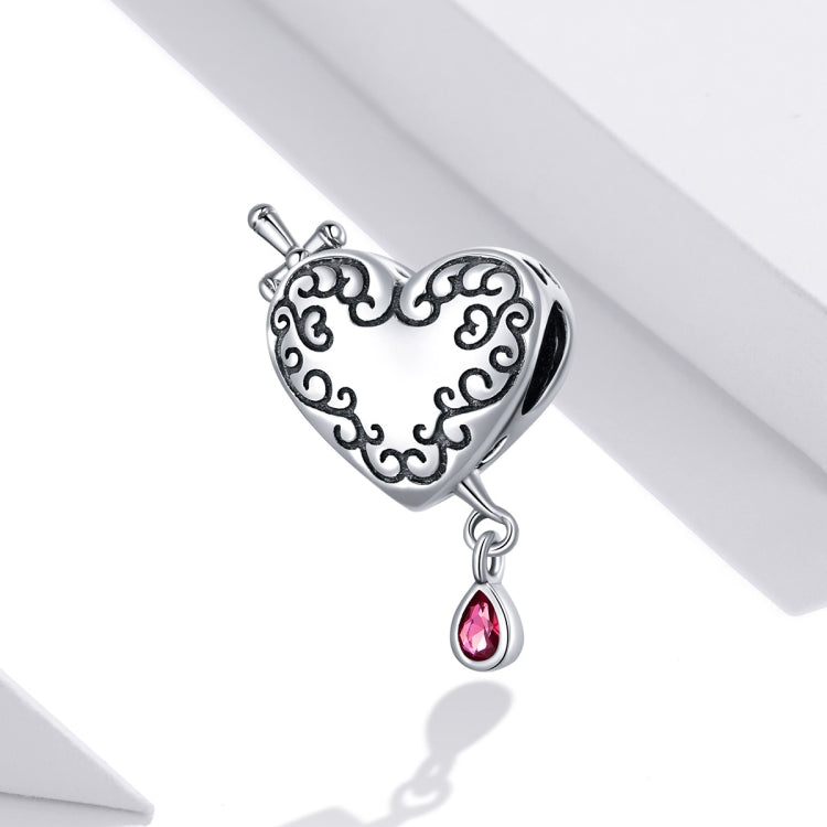 S925 Sterling Silver Cupid Arrow Heart Beads DIY Bracelet Necklace Accessories, Cupid Arrow