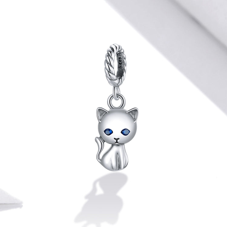 S925 Sterling Silver Cute Cat Pendant DIY Bracelet Necklace Accessories, Cat