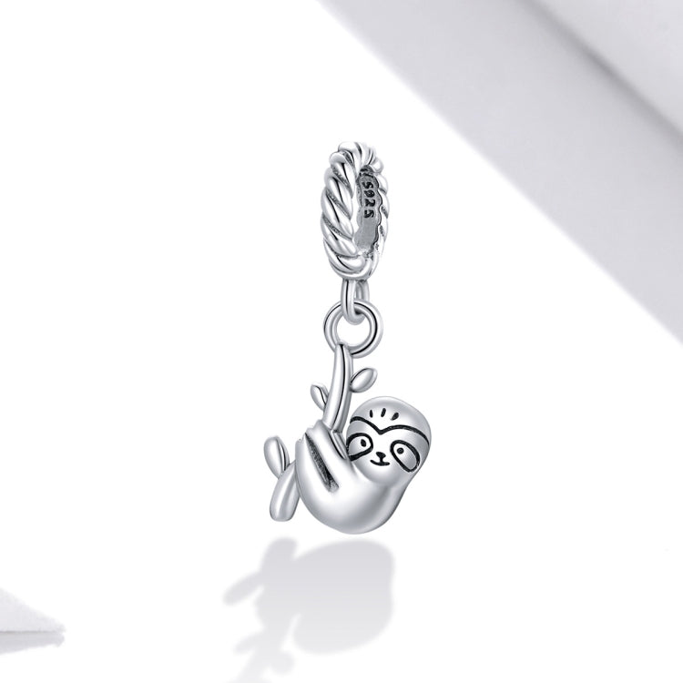 S925 Sterling Silver Cute Little Sloth Pendant DIY Bracelet Necklace Accessories, Little Sloth