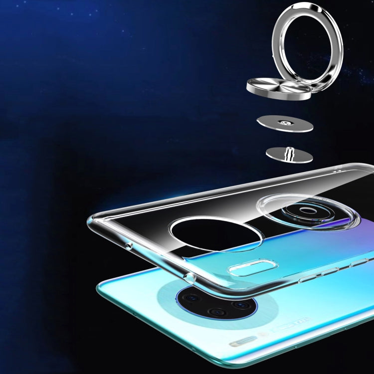 Shockproof Transparent TPU Protective Case with Metal Ring Holder, For Huawei Mate 30, For Huawei Mate 30 Pro