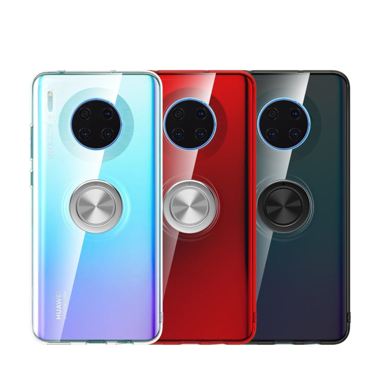 Shockproof Transparent TPU Protective Case with Metal Ring Holder, For Huawei Mate 30, For Huawei Mate 30 Pro