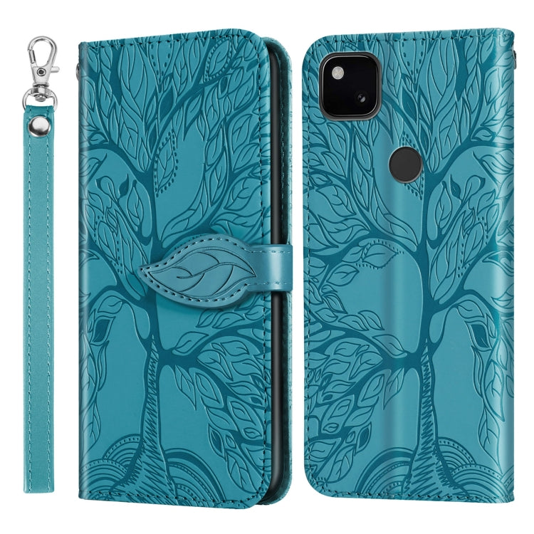 Life of Tree Embossing Pattern Horizontal Flip Leather Case with Holder & Card Slot & Wallet & Photo Frame & Lanyard, For Google Pixel 4a, For Google Pixel 4a 5G, For Google Pixel 5, For Xiaomi Redmi K30