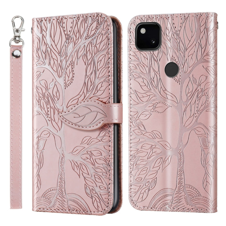 Life of Tree Embossing Pattern Horizontal Flip Leather Case with Holder & Card Slot & Wallet & Photo Frame & Lanyard, For Google Pixel 4a, For Google Pixel 4a 5G, For Google Pixel 5, For Xiaomi Redmi K30