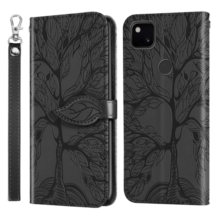 Life of Tree Embossing Pattern Horizontal Flip Leather Case with Holder & Card Slot & Wallet & Photo Frame & Lanyard, For Google Pixel 4a, For Google Pixel 4a 5G, For Google Pixel 5, For Xiaomi Redmi K30