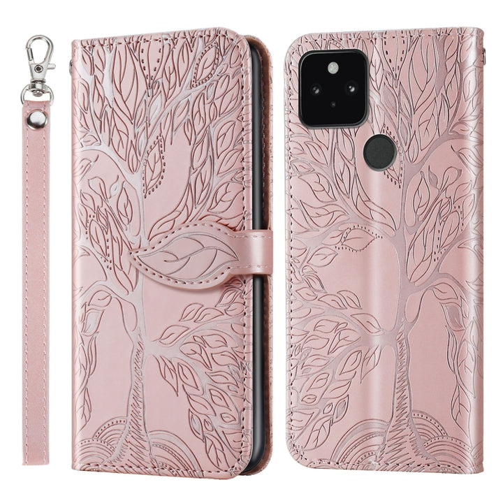 Life of Tree Embossing Pattern Horizontal Flip Leather Case with Holder & Card Slot & Wallet & Photo Frame & Lanyard, For Google Pixel 4a, For Google Pixel 4a 5G, For Google Pixel 5, For Xiaomi Redmi K30