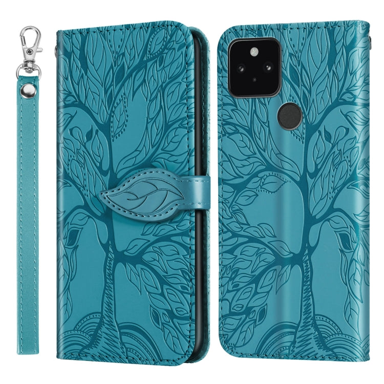 Life of Tree Embossing Pattern Horizontal Flip Leather Case with Holder & Card Slot & Wallet & Photo Frame & Lanyard, For Google Pixel 4a, For Google Pixel 4a 5G, For Google Pixel 5, For Xiaomi Redmi K30