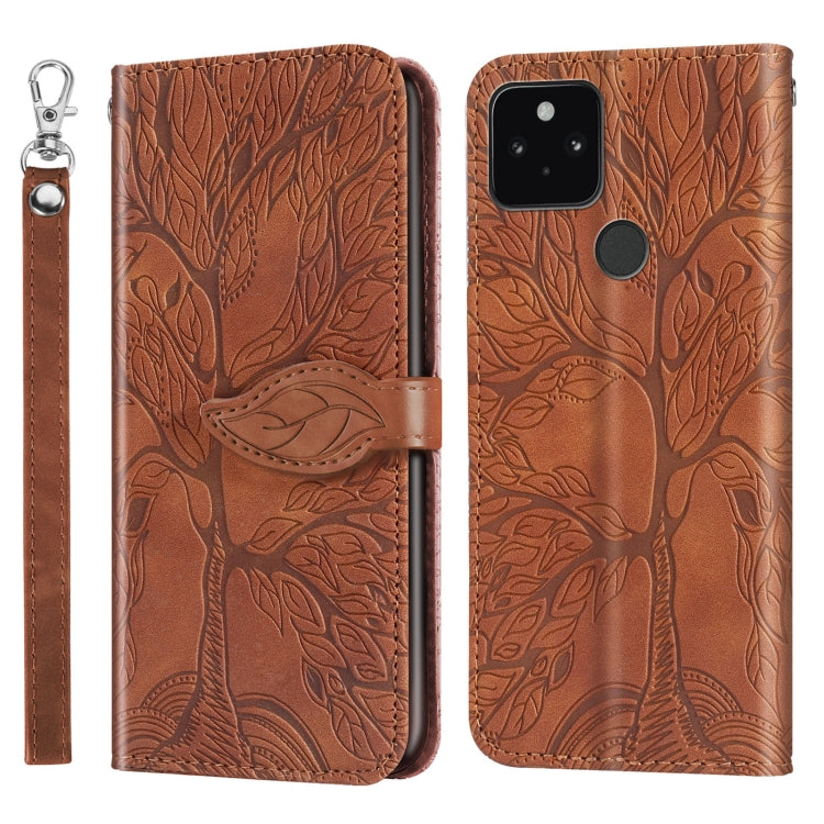 Life of Tree Embossing Pattern Horizontal Flip Leather Case with Holder & Card Slot & Wallet & Photo Frame & Lanyard, For Google Pixel 4a, For Google Pixel 4a 5G, For Google Pixel 5, For Xiaomi Redmi K30