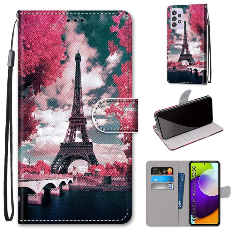 Coloured Drawing Cross Texture Horizontal Flip PU Leather Case with Holder & Card Slots & Wallet & Lanyard, For Samsung Galaxy A52 5G / 4G