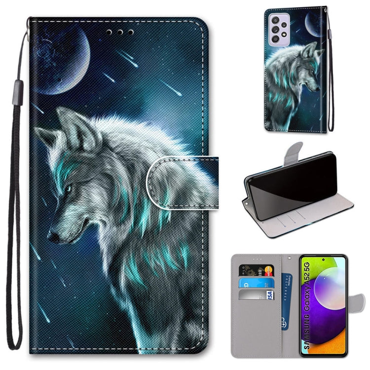 Coloured Drawing Cross Texture Horizontal Flip PU Leather Case with Holder & Card Slots & Wallet & Lanyard, For Samsung Galaxy A52 5G / 4G