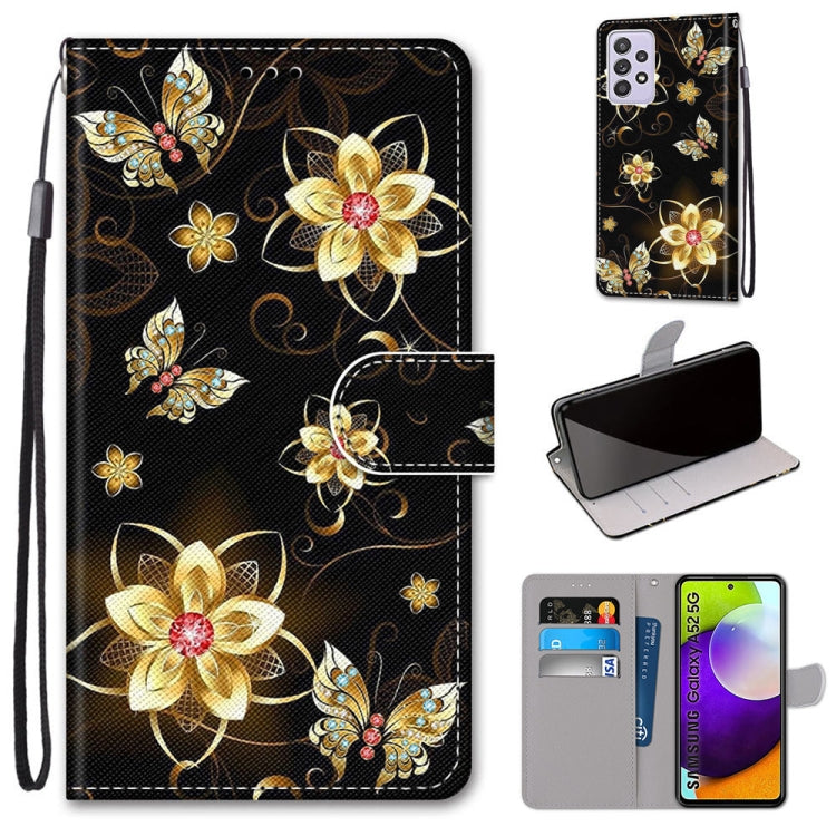 Coloured Drawing Cross Texture Horizontal Flip PU Leather Case with Holder & Card Slots & Wallet & Lanyard, For Samsung Galaxy A52 5G / 4G