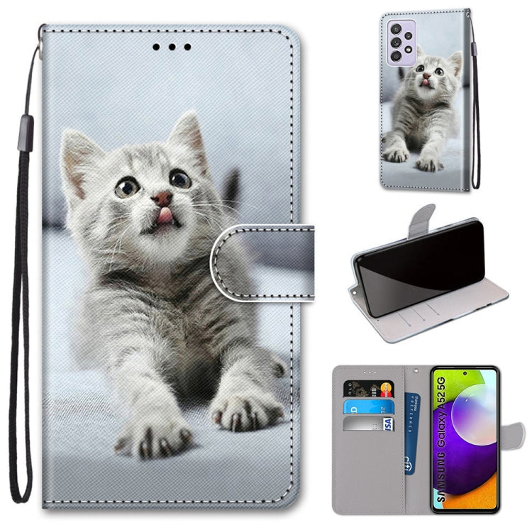 Coloured Drawing Cross Texture Horizontal Flip PU Leather Case with Holder & Card Slots & Wallet & Lanyard, For Nokia 2.4, For Samsung Galaxy A52 5G