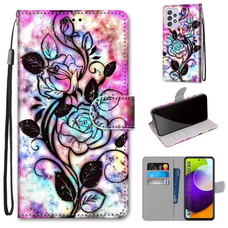 Coloured Drawing Cross Texture Horizontal Flip PU Leather Case with Holder & Card Slots & Wallet & Lanyard, For Nokia 2.4, For Samsung Galaxy A52 5G