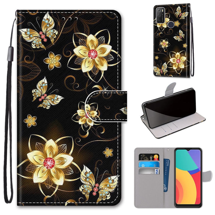 Coloured Drawing Cross Texture Horizontal Flip PU Leather Case with Holder & Card Slots & Wallet & Lanyard, For Alcatel 1S 2021 / 3L 2021