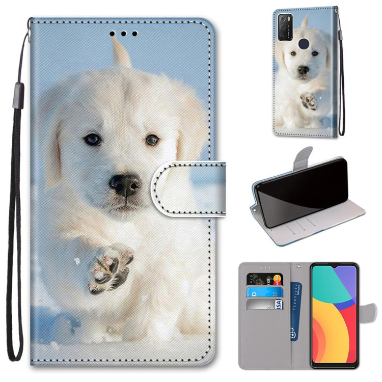 Coloured Drawing Cross Texture Horizontal Flip PU Leather Case with Holder & Card Slots & Wallet & Lanyard, For Alcatel 1S 2021 / 3L 2021