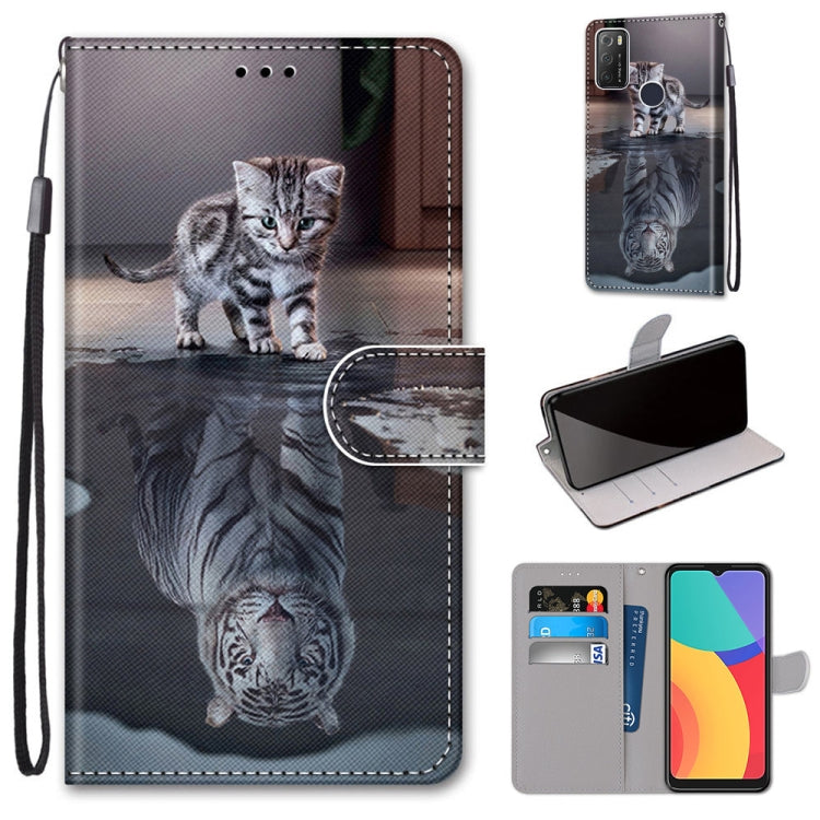 Coloured Drawing Cross Texture Horizontal Flip PU Leather Case with Holder & Card Slots & Wallet & Lanyard, For Alcatel 1S 2021 / 3L 2021