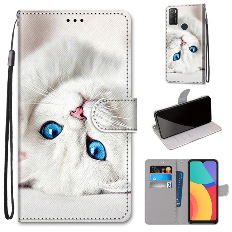 Coloured Drawing Cross Texture Horizontal Flip PU Leather Case with Holder & Card Slots & Wallet & Lanyard, For Alcatel 1S 2021 / 3L 2021