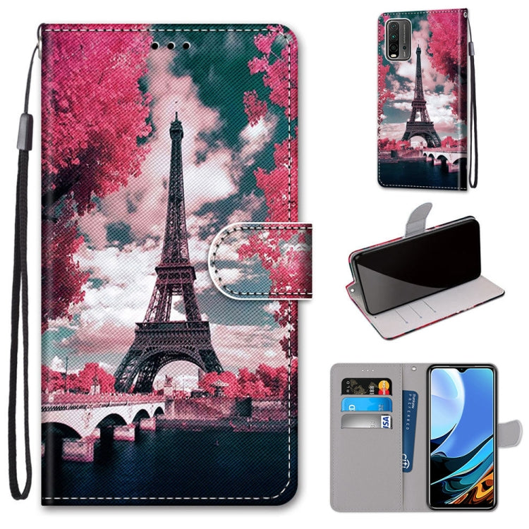 Coloured Drawing Cross Texture Horizontal Flip PU Leather Case with Holder & Card Slots & Wallet & Lanyard, For Xiaomi Redmi Note 9 4G / 9 Power